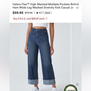 HALARA Women's Blue Ankle & Cropped Jeans